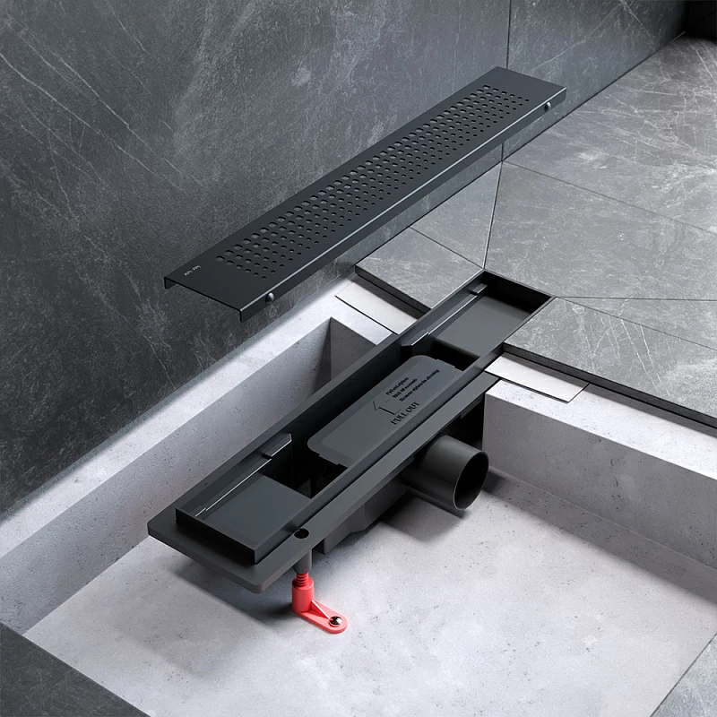 Душевой трап (лоток) 40 AM.PM PrimeFlow W02SC-P11-040-01BM комбинированный затвор с черной матовой решеткой