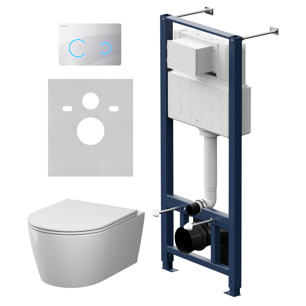Инсталляция с подвесным унитазом Aquaspin и клавишей Touchless Func IS450B01.8F1900