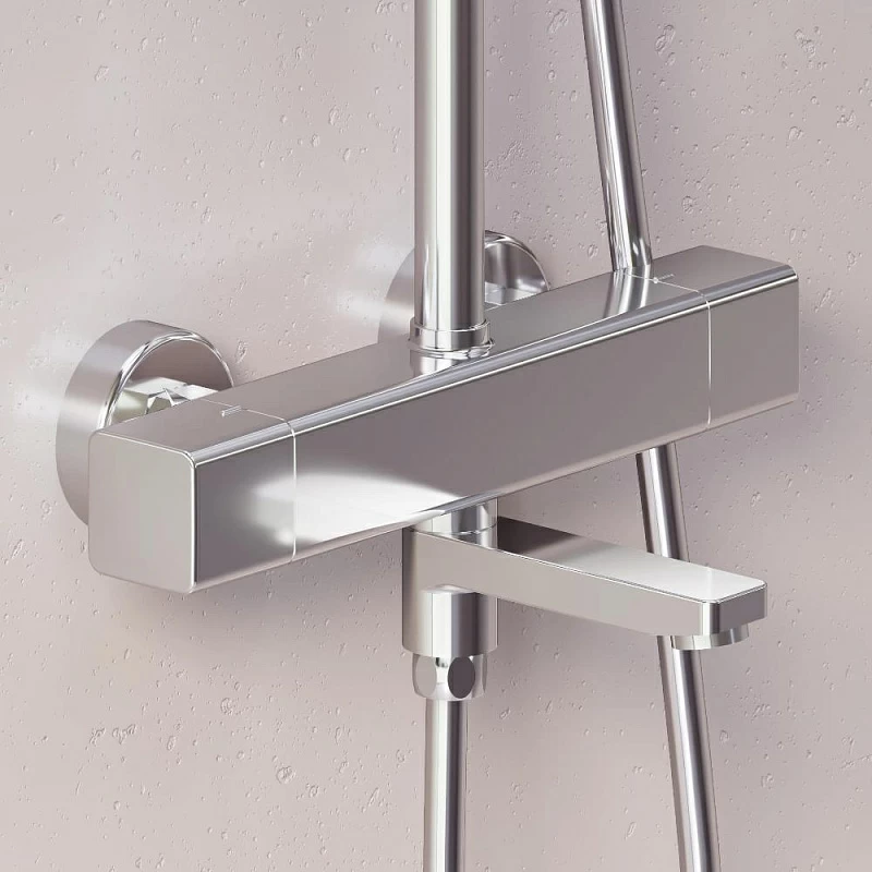 Душевая система Damixa Gala 953810000 стойка с тропическим душем, термостатом, смесителем, изливом, хром