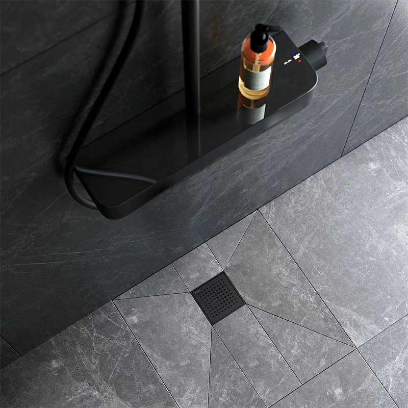 Душевой трап 10x10 AM.PM PrimeFlow W02BD-P11-010-01BM гидрозатвор с черной матовой решеткой