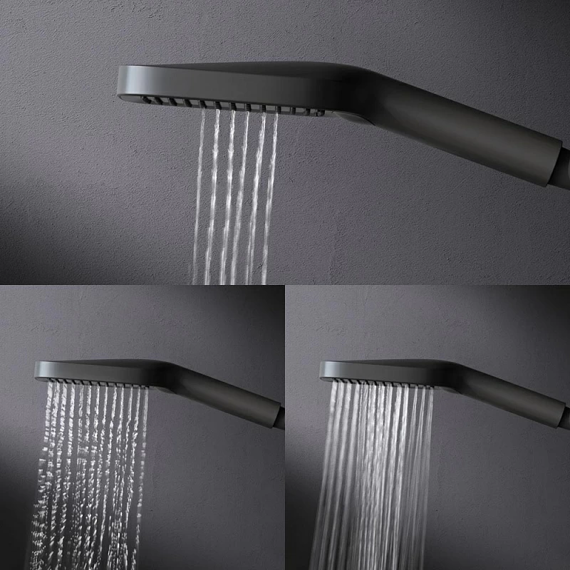 Душевая система AM.PM Func F078F322 стойка с тропическим душем, термостатом, смесителем, изливом, черная