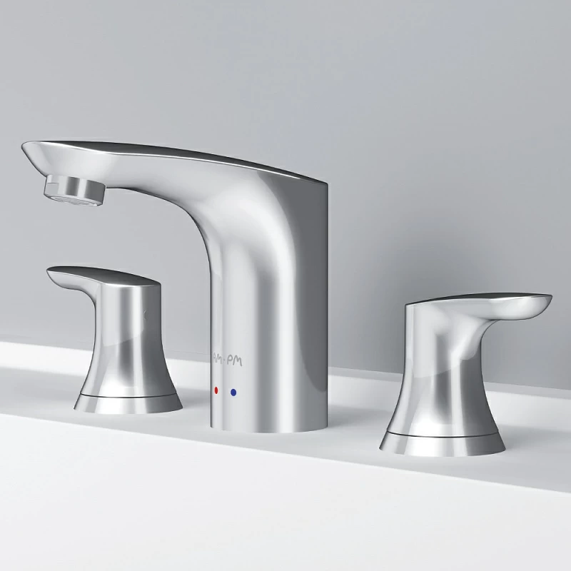 Смеситель для раковины (умывальника) AM.PM Like F8008000 с донным клапаном, трехсекционный, хром