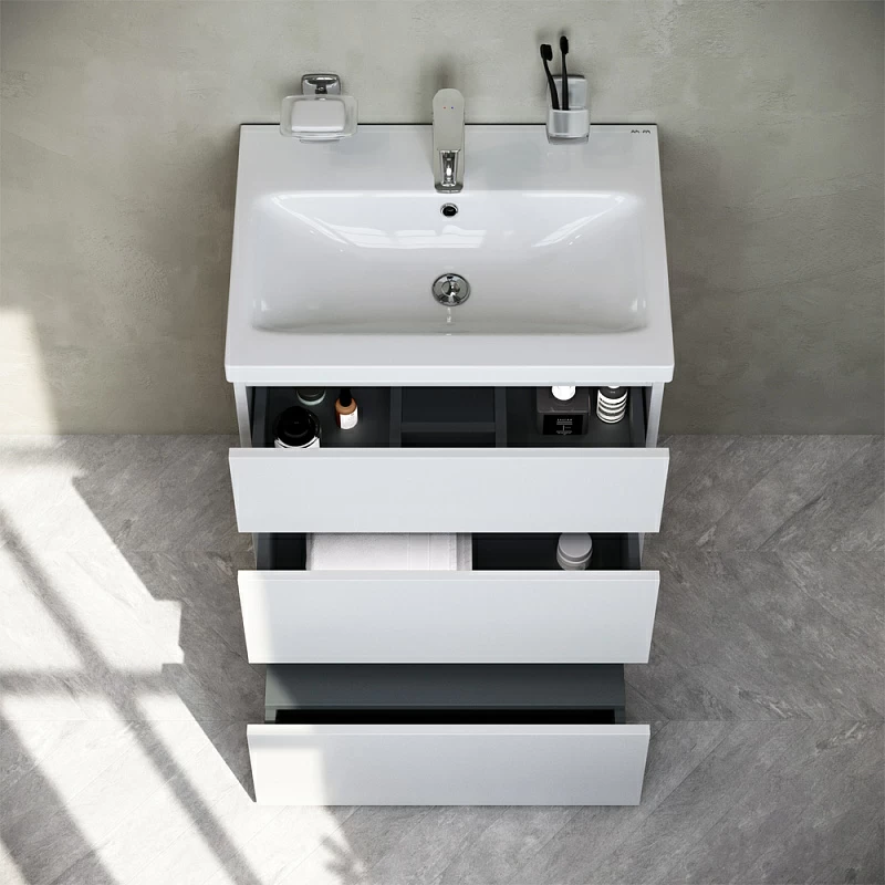 Тумба под раковину 60 AM.PM Gem S M91FSX0602WG напольная белый глянец