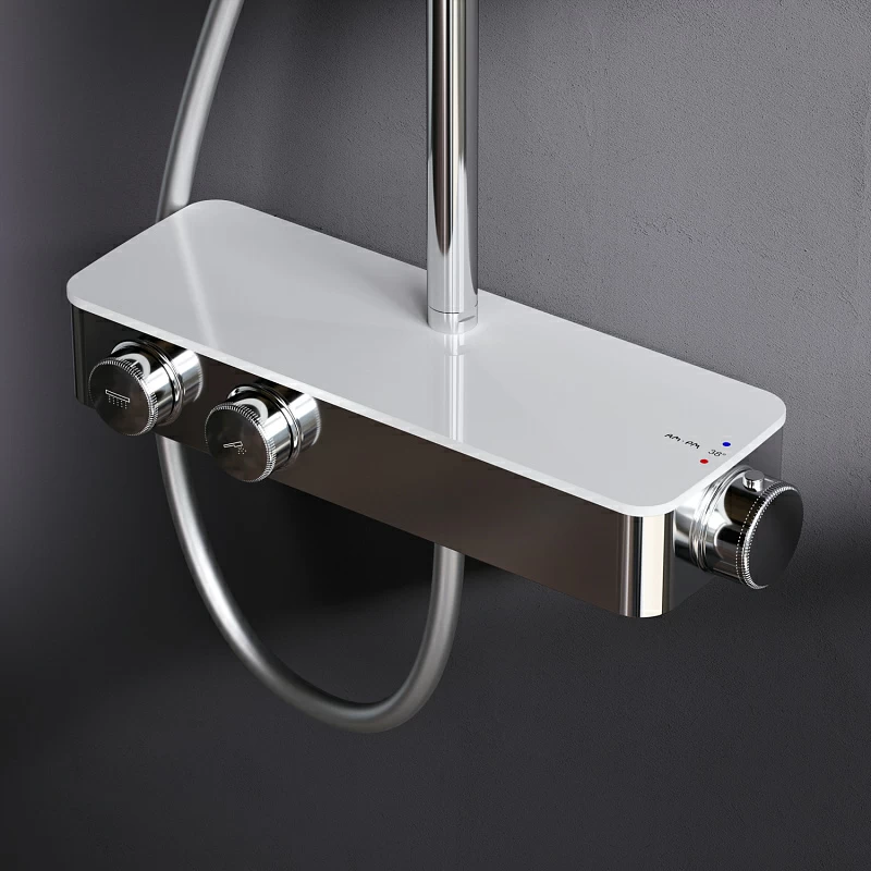 Душевая система AM.PM Inspire 2.0 F0750A400 стойка с тропическим душем, термостатом, хром