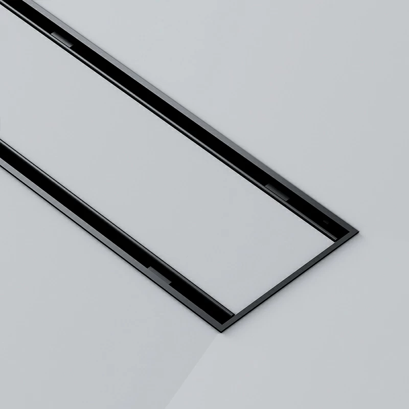 Душевой трап (лоток) 60 AM.PM PrimeFlow W02SC-U11-060-04BM комбинированный затвор с черной матовой решеткой под плитку