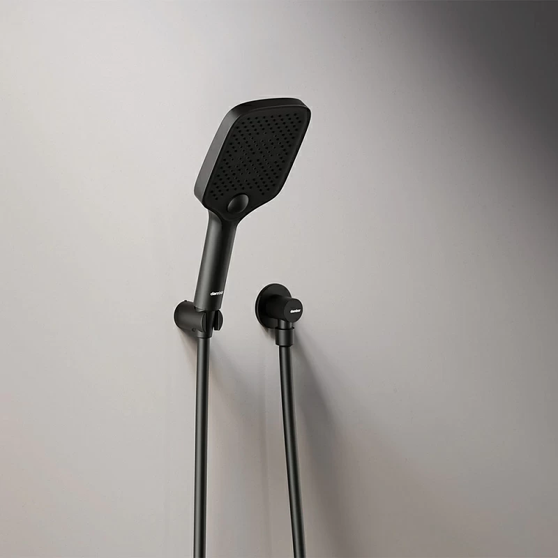 Встраиваемая душевая система Damixa Gala 953520300 черная: тропический верхний душ, ручной душ