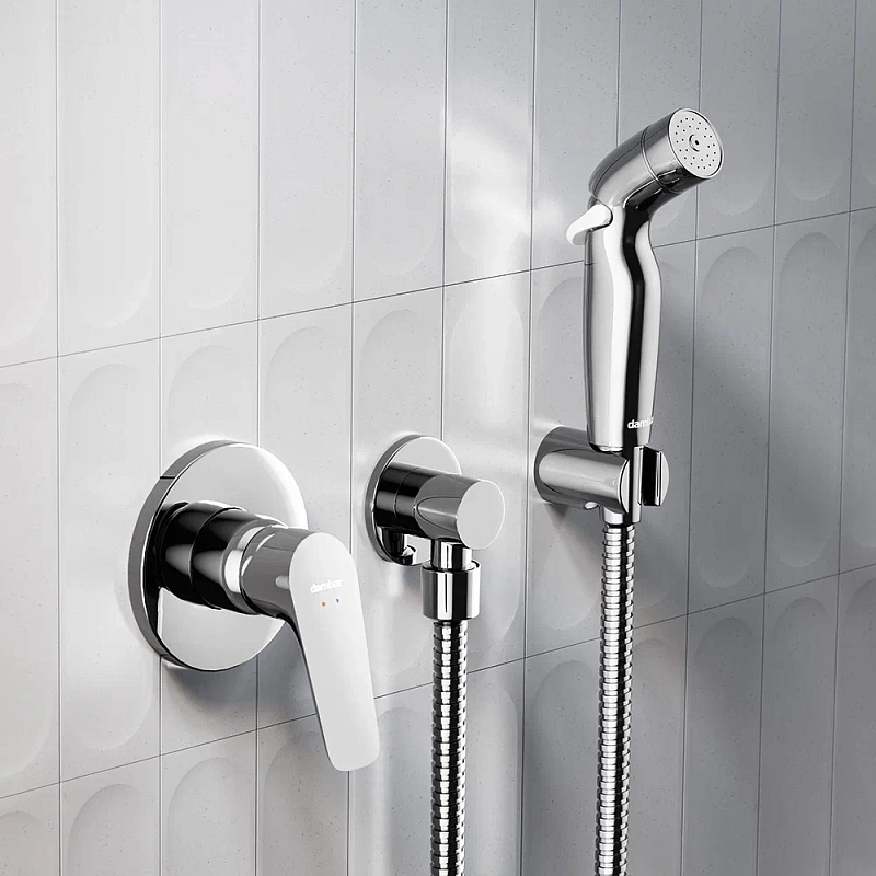 Гигиенический душ со смесителем Damixa Jupiter 777510001 хром встраиваемый, шланг 1200, держатель