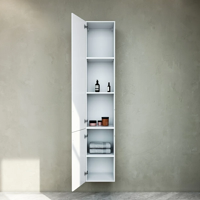 Шкаф-пенал для ванной 30 AM.PM Gem M90CHL0306WG навесной левый белый глянец