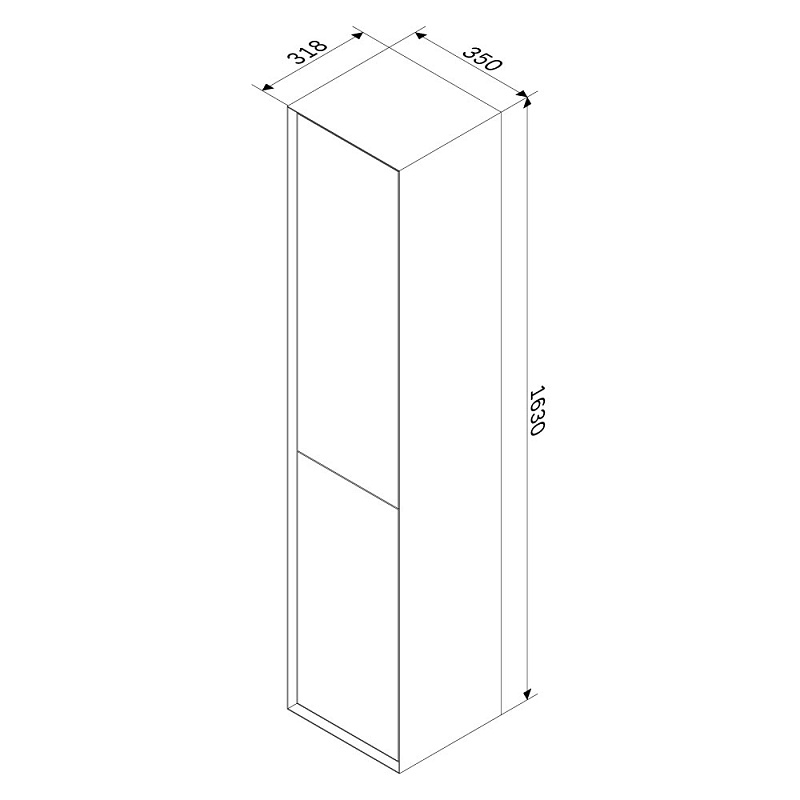 Шкаф-пенал для ванной 35 AM.PM Libre M60CHX0352WM навесной, правый/левый, белый матовый