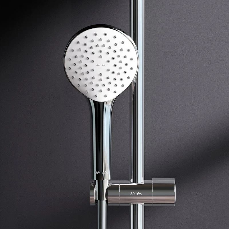 Душевая система AM.PM Sunny F0785C800 стойка с тропическим душем, смесителем, хром