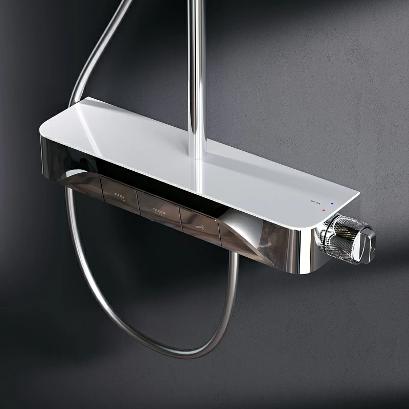 Душевая система AM.PM Func F078F700 стойка с тропическим душем, смесителем, изливом, хром