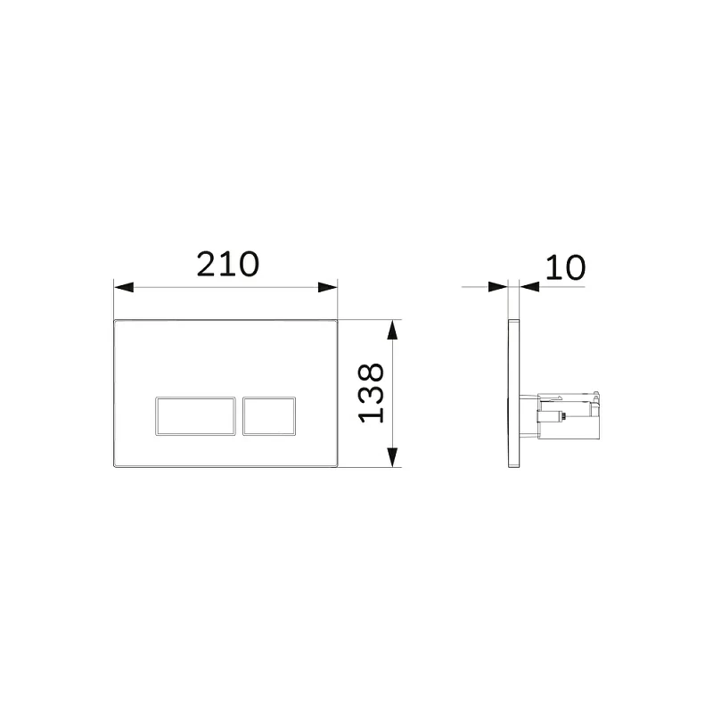 Клавиша смыва для инсталляции AM.PM Pro S I047051 пневматическая хром