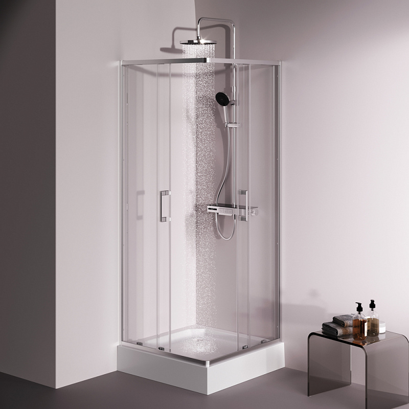 Душевое ограждение без поддона 80x80 AM.PM Above W9XG-403-8080-MT профиль серебристый