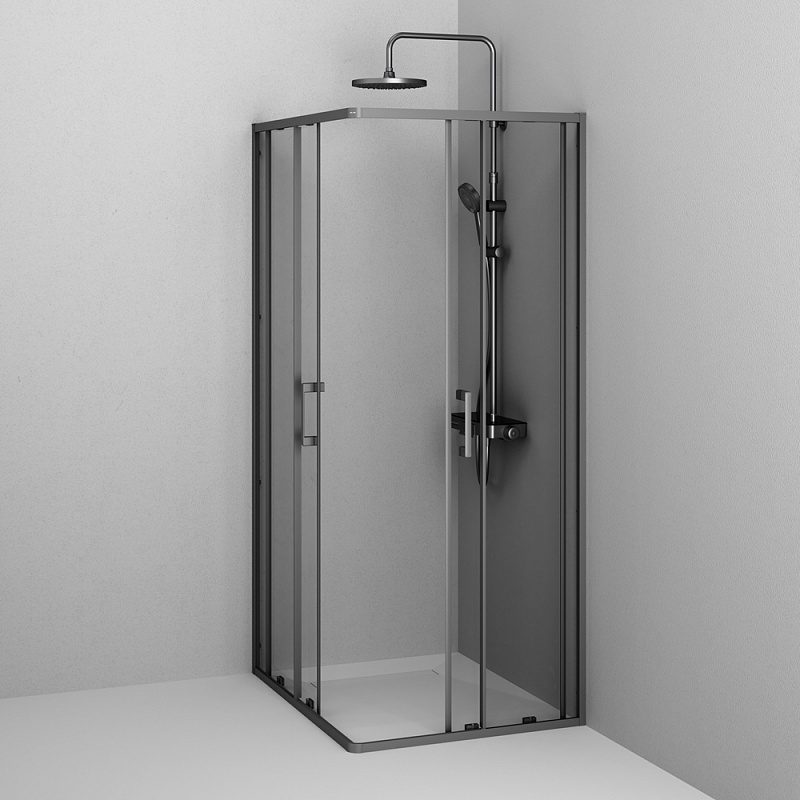 Душевое ограждение без поддона 120x80 AM.PM Above W9XG-403-12080-BT профиль черный