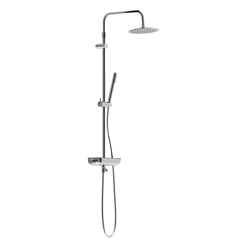 Душевая система Damixa Scandinavian Pure 936760000 стойка с тропическим душем, термостатом, смесителем, изливом, хром
