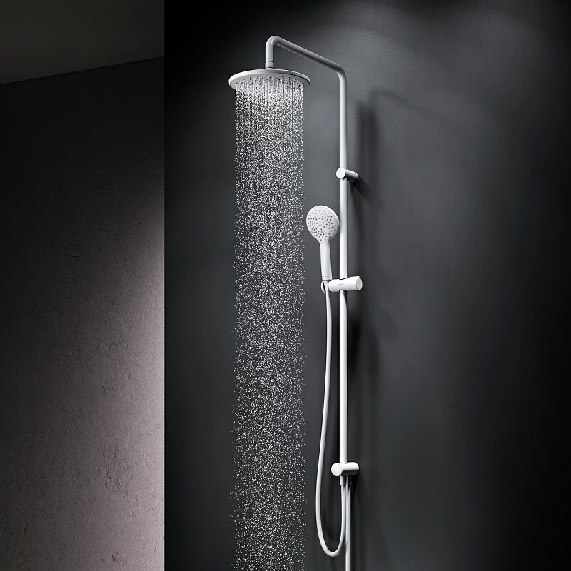 Душевая система AM.PM Gem F0790033 стойка с тропическим душем, белая