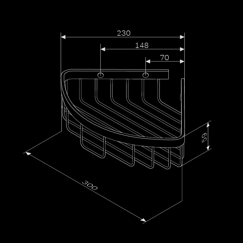 Полка в ванную угловая AM.PM Sense L A7452222 двухъярусная черная