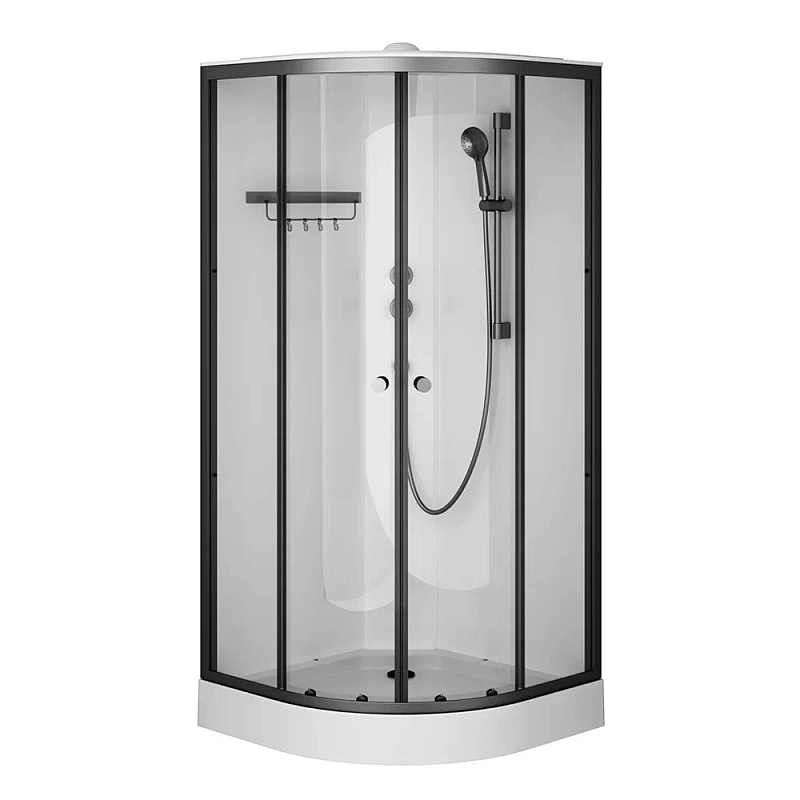 Душевая кабина 90x90 AM.PM X-Joy W94C-401-090BT профиль черный матовый, низкий поддон