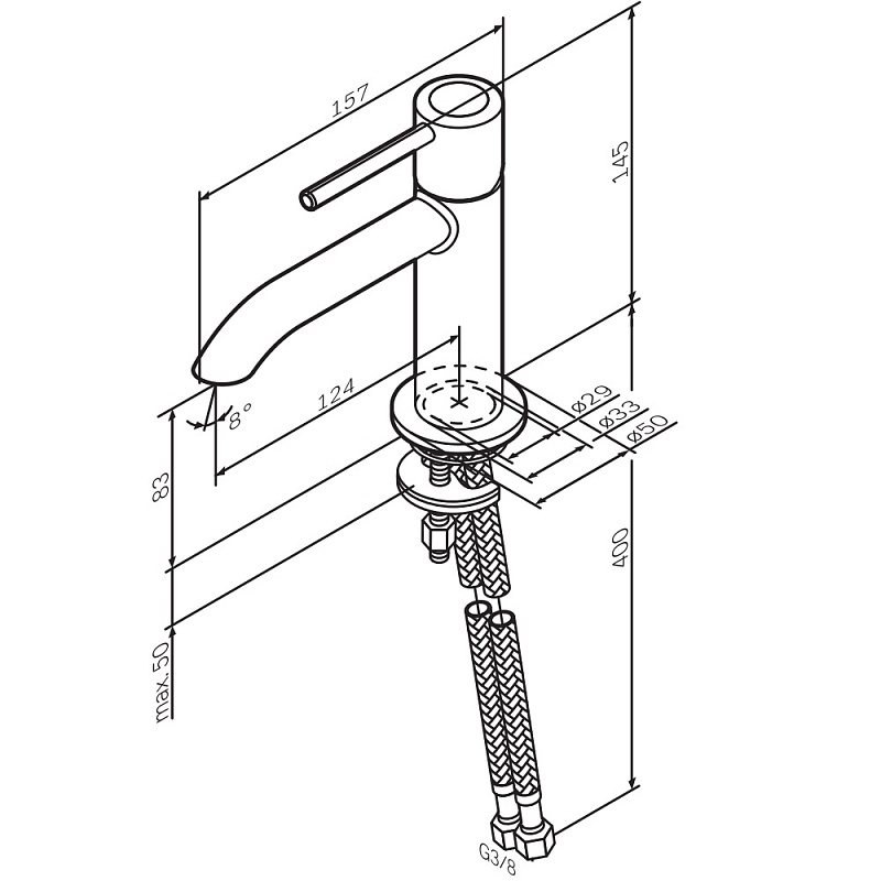 Смеситель для раковины (умывальника) AM.PM Libre F6002122 черный