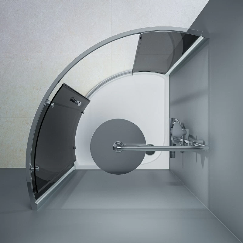 Душевое ограждение без поддона 90x90 AM.PM Like W83UG-315-090CG профиль хром