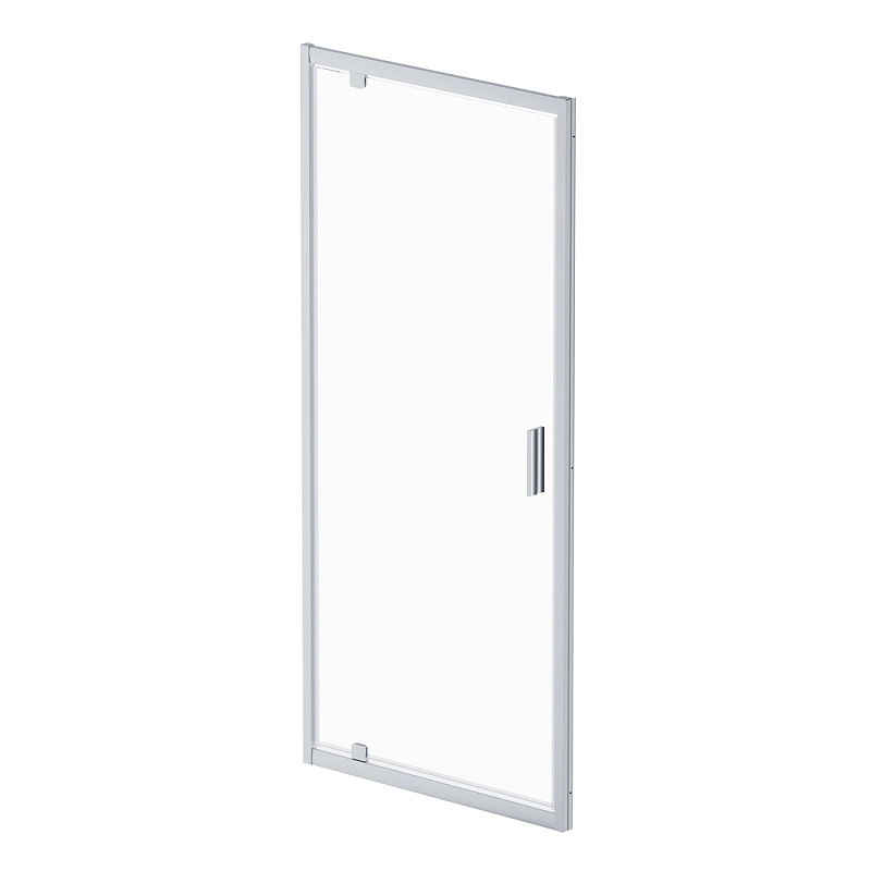 Душевая перегородка с дверью 90x 195 AM.PM Gem W90G-90-1P-MT прозрачное стекло, профиль серебристый