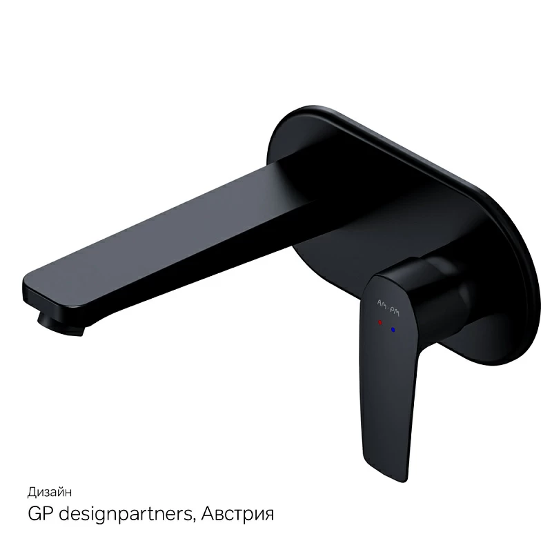 Смеситель для раковины (умывальника) AM.PM Gem F90A72222 черный встраиваемый