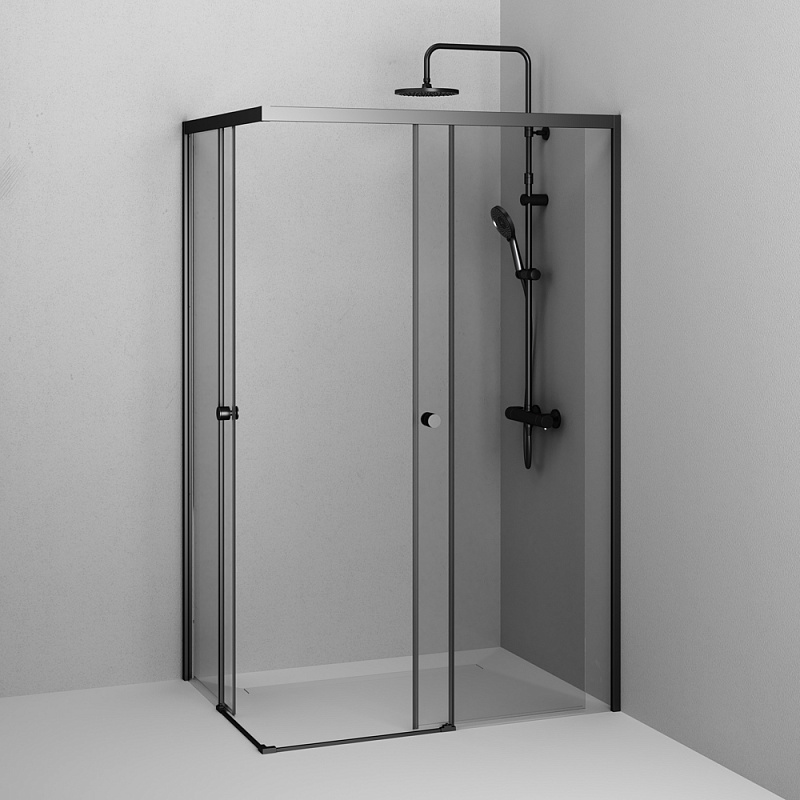 Душевое ограждение без поддона 90x120 AM.PM X-Joy W94G-403-120290-BT1K профиль черный матовый