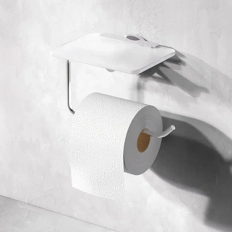 Держатель для туалетной бумаги настенный AM.PM X-Joy A85A341500 со стеклянной полочкой, хром