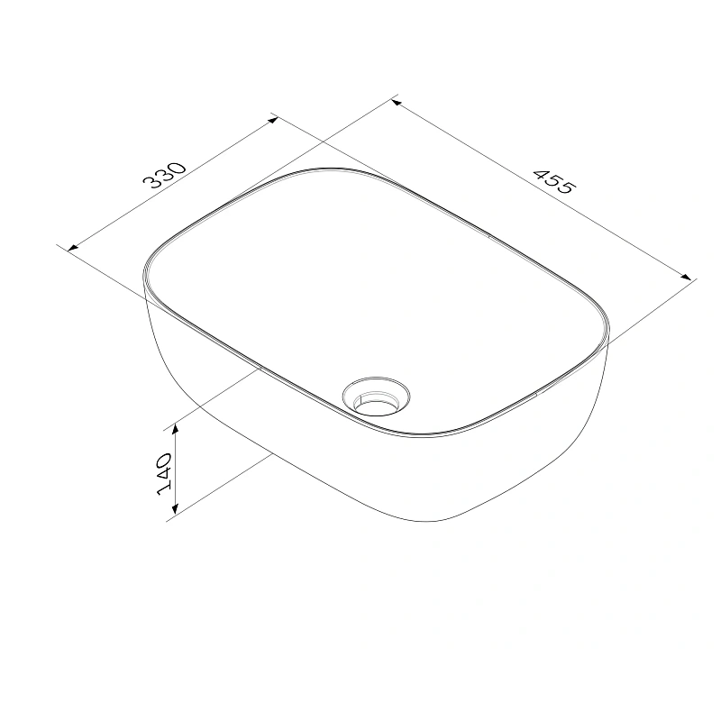 Раковина накладная 45 AM.PM Struktura M9SWCC0451GM серая
