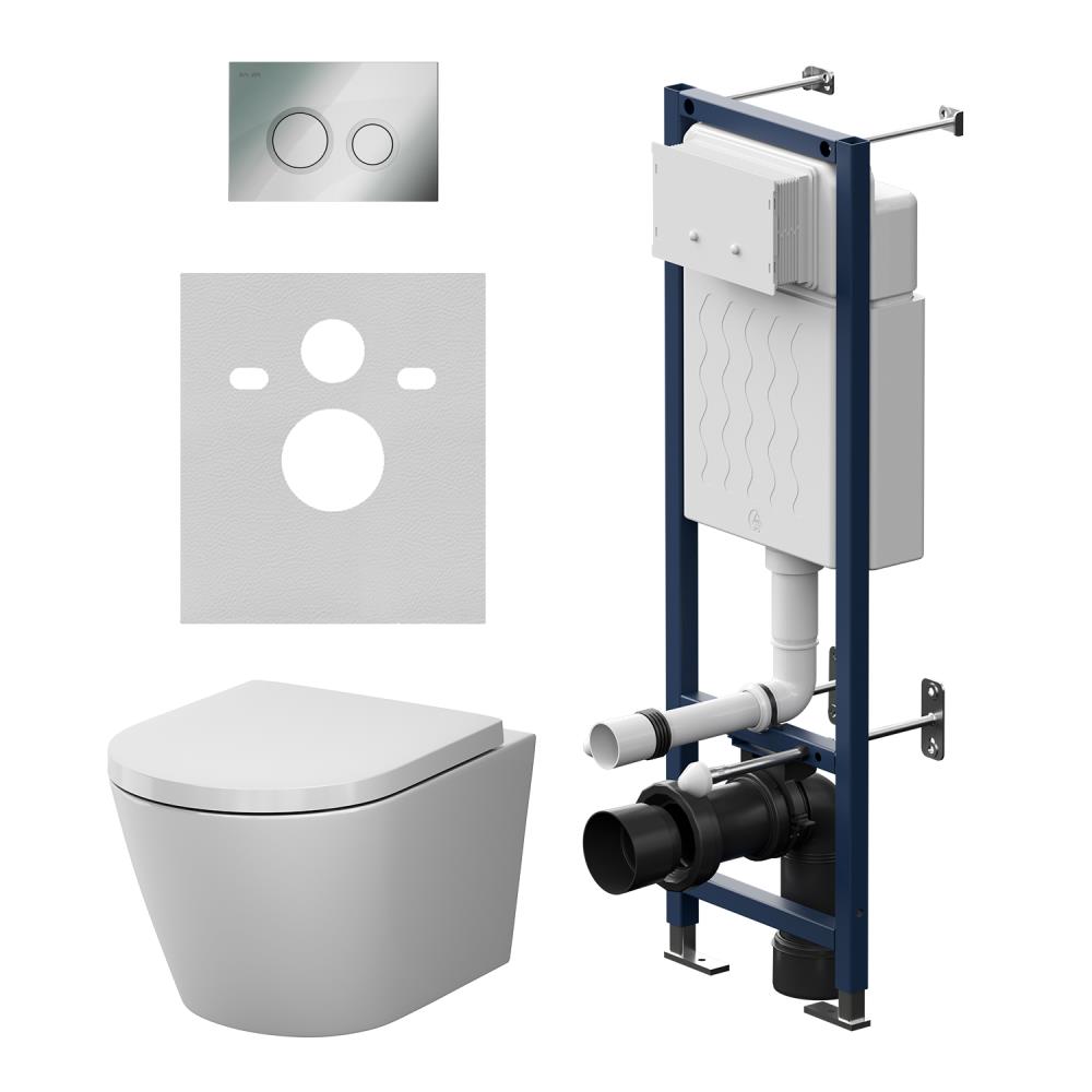 Инсталляция ErgoFit с подвесным унитазом Aquaspin и клавишей X-Joy IS110151.851900, Синий, белый, хром