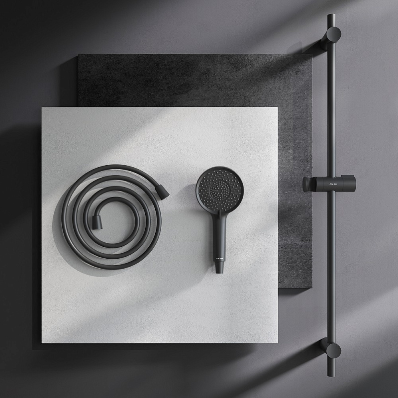 Душевой гарнитур AM.PM X-Joy F0185A022 штанга, шланг, лейка 3 режима, черный