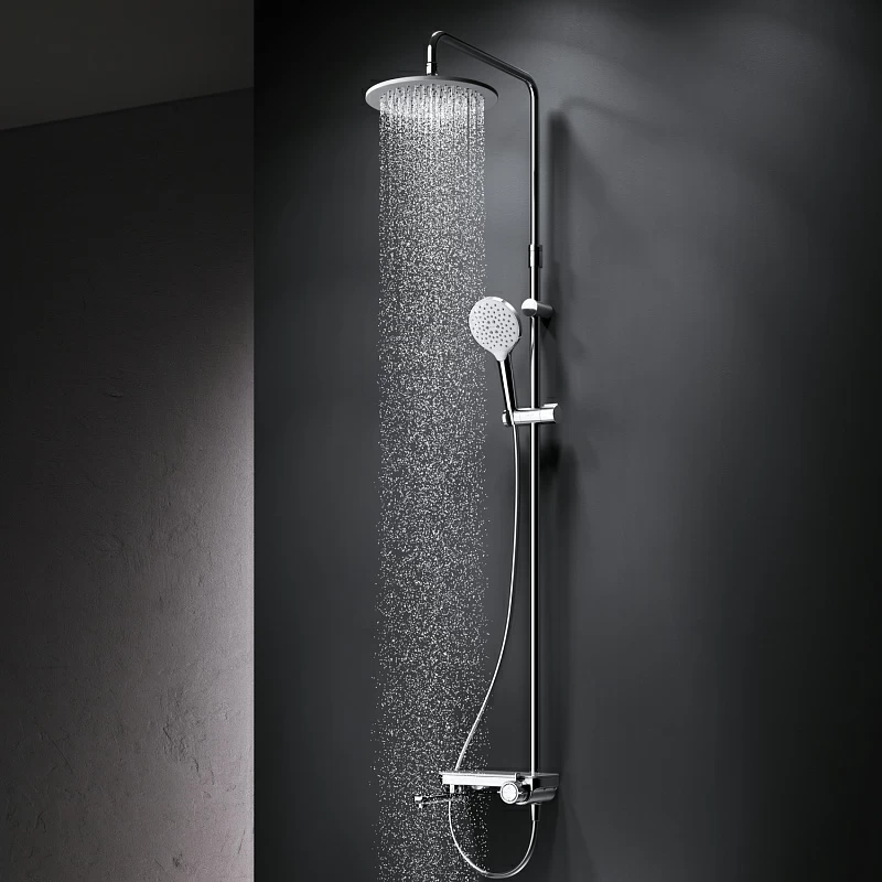 Душевая система AM.PM Like F0780700 стойка с тропическим душем, смесителем, изливом, хром