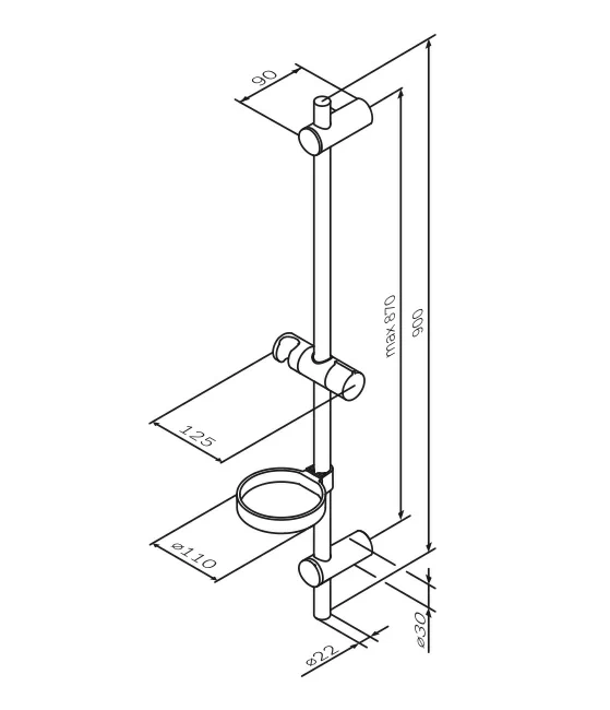 Штанга для душевой лейки AM.PM Spirit F0370064 хром