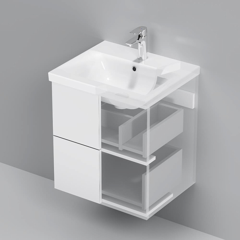 Тумба под раковину 50 AM.PM Gem M90FHX0502WG подвесная белый глянец