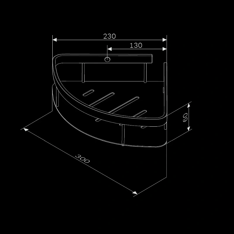 Полка в ванную угловая AM.PM Sense L A7454222 двухъярусная черная
