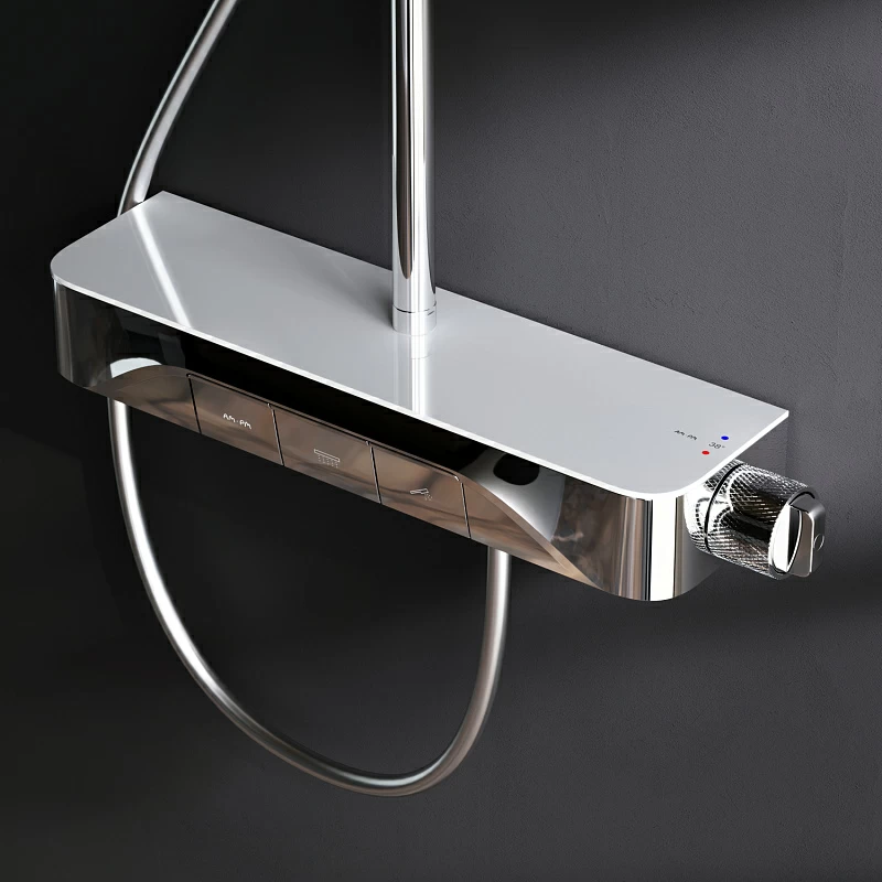 Душевая система AM.PM Func F078F300 стойка с тропическим душем, термостатом, смесителем, изливом, хром