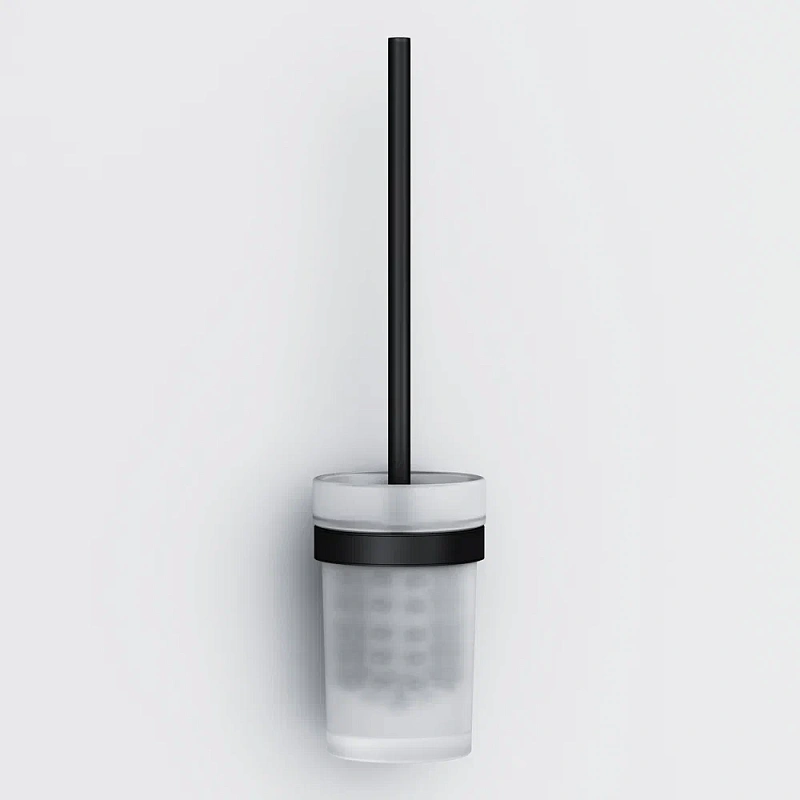 Ершик для унитаза AM.PM X-Joy A85A33322 со стеклянной настенной подставкой, черный
