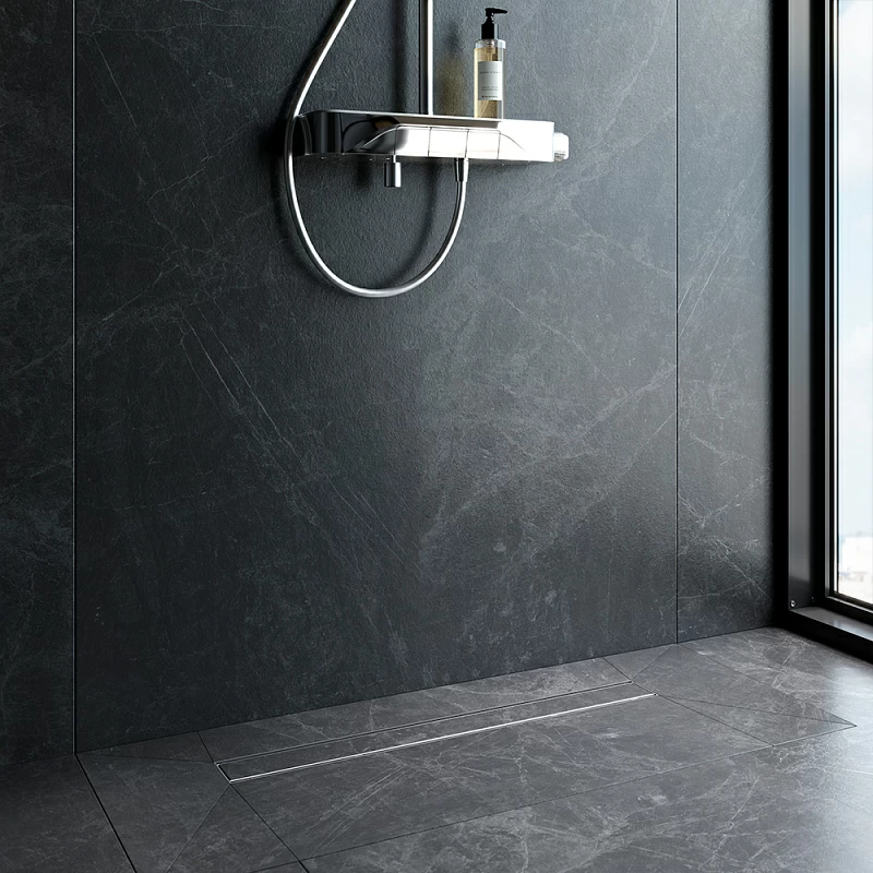 Душевой трап (лоток) 70 AM.PM PrimeFlow W02SC-U11-070-04SB комбинированный затвор со стальной матовой решеткой под плитку