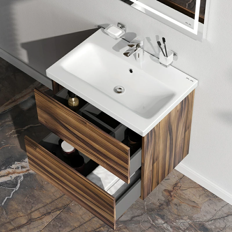 Тумба под раковину 60 AM.PM Gem M90FHX0602HF подвесная под дерево орех