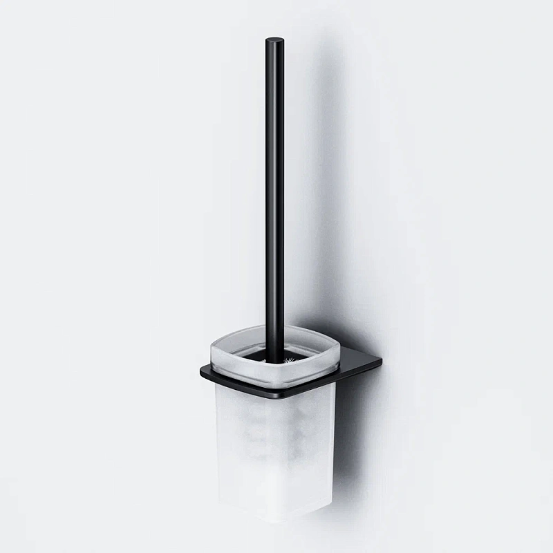 Ершик для унитаза AM.PM Inspire 2.0 A50A33422 со стеклянной настенной подставкой, черный