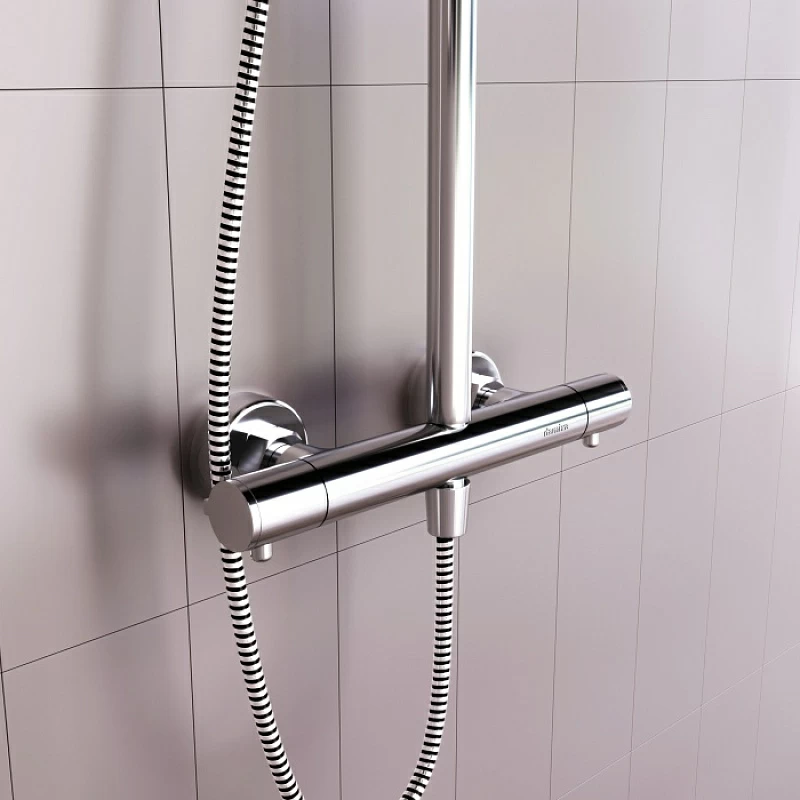 Душевая система Damixa Option DX218092000 стойка с тропическим душем, термостатом, смесителем, хром