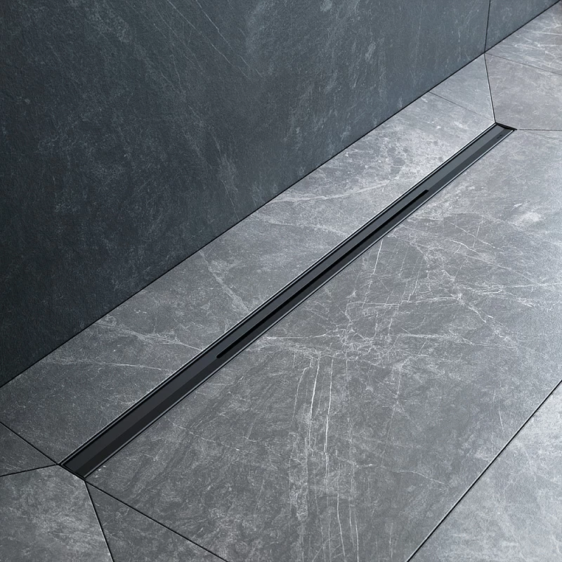 Душевой трап (лоток) 80 AM.PM MasterFlow Slim W01SC-S11-080-05BM комбинированный затвор с черной матовой решеткой