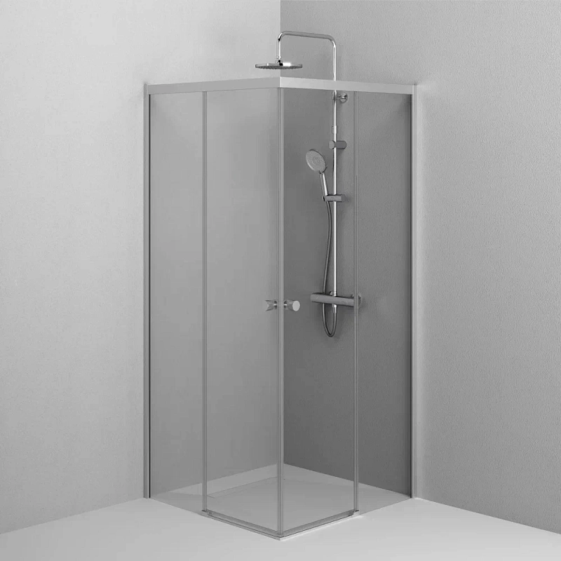 Душевое ограждение без поддона 90x90 AM.PM X-Joy W94G-403-9090-MT1K профиль серебристый