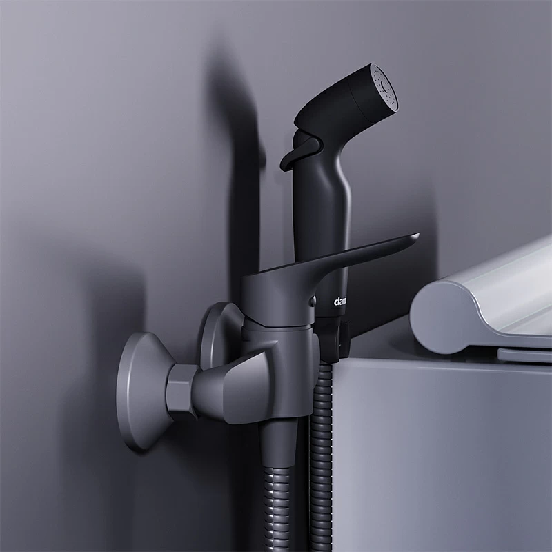 Гигиенический душ со смесителем Damixa Jupiter 778000300 черный встраиваемый, шланг 1500, держатель