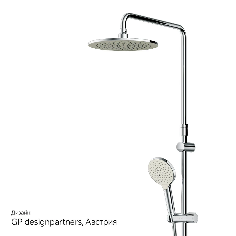 Душевая система AM.PM Like F0780964 стойка с тропическим душем, смесителем, изливом, хром