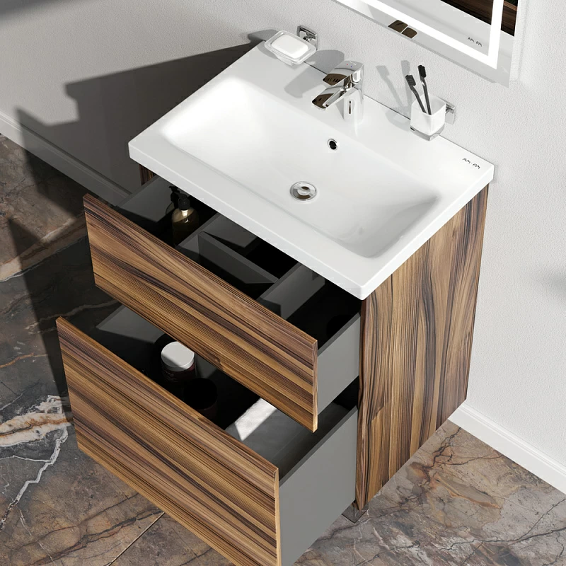 Тумба под раковину 60 AM,PM Gem M90FSX0602HF напольная под дерево орех