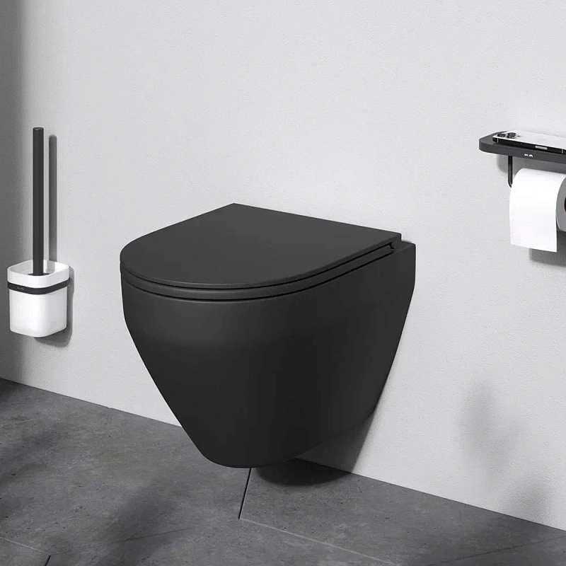 Унитаз подвесной безободковый с инсталляцией AM.PM Spirit V2.0 IS49051.701700MB сиденьем микролифт, хром пневм. клавишей