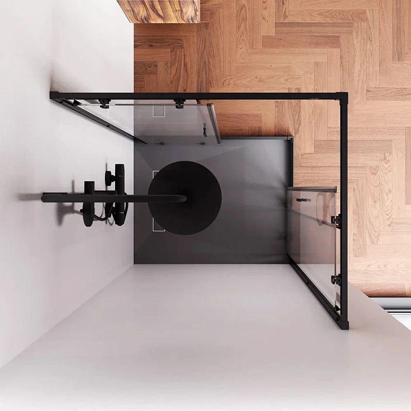 Душевое ограждение без поддона 80x100 AM.PM Gem W90G-403-100280-BT профиль черный матовый