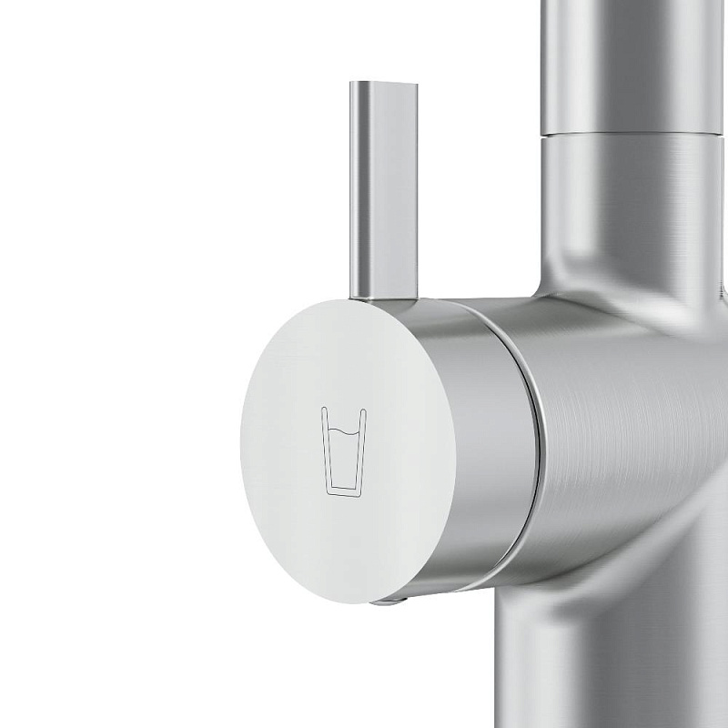 Смеситель для кухни AM.PM Func F8F05711 высокий с L-изливом с каналом для питьевой воды, сатин