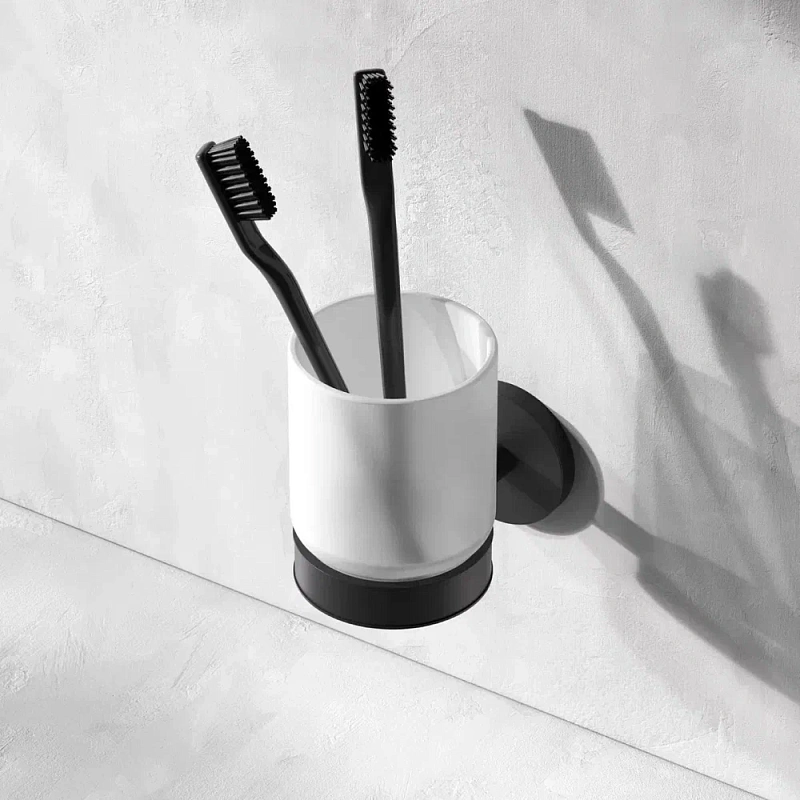 Стакан для зубных щеток настенный AM.PM X-Joy A85A34322 стеклянный, черный